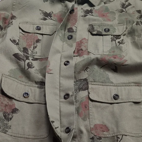 Amanda Green Cotton Floral Utility Jacket Size XL - Picture 11 of 11